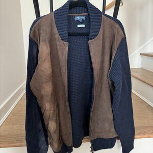 Men's Peter Millar Navy & Brown Cashmere Jacket